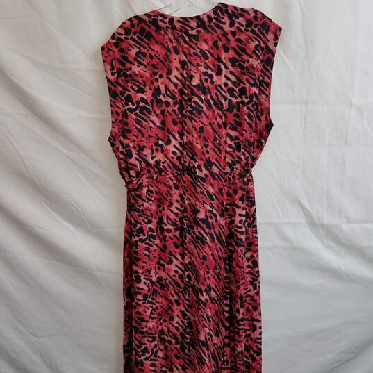 allsaints pink and black animal print button up sleeveless maxi dress L image number 1