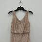 Womens Pink Sleveeless Gliter V-Neck Regular Fit Back Zip Maxi Dress Size 0 image number 3