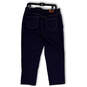 Womens Blue Denim Dark Wash Stretch Pocket Skinny Leg Cropped Jeans Size 14 image number 1
