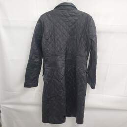 Express Quilted Black Leather Trench Coat Women's Size 11/12 alternative image