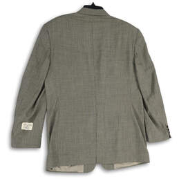 Mens Gray Notch Lapel Long Sleeve Flap Pocket Two Button Blazer Size 44L alternative image