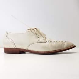Kenneth Cole White/Beige Spectator Brogue Apron Toe Derby Shoes Men US 8.5