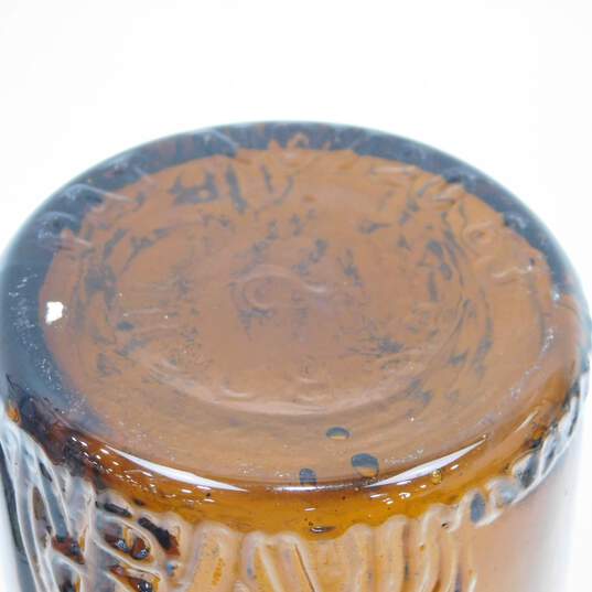 Antique Tippecanoe H.H. Warner & Co. 1883 Bitters Figural Log Amber Glass Bottle image number 4