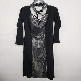 Black Silver Sequin Dress