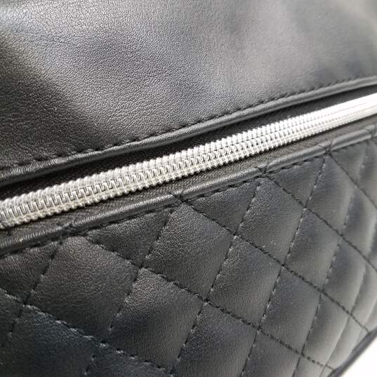 Nine West Quilted Black Leather Backpack image number 7