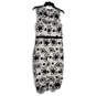Womens Black White Lace Floral Sleeveless Round Neck Sheath Dress Size 6 image number 2