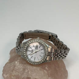 Designer Citizen Silver-Tone Rhinestone Round Dial Analog Wristwatch