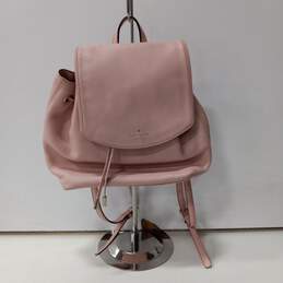Kate Spade Rose Pink Pebbled Leather Drawstring Flap Backpack