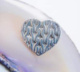 JAI John Hardy 925 Stamped Chain Pattern Heart Tie Tack Pin 3.6g