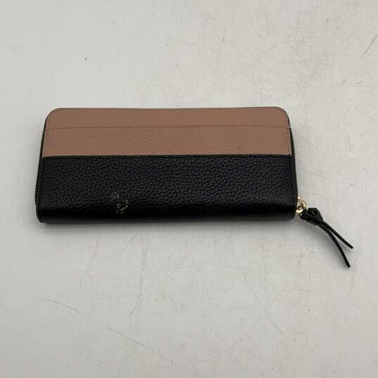 Kate Spade New York Womens Pink Black Leather Card Slots Zip-Around Wallet image number 2