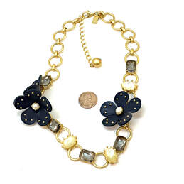 Designer Kate Spade Gold-Tone Crystal Stone Flower Statement Necklace alternative image