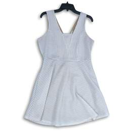 Maurices Womens White Pinstriped Sleeveless Back Zip Short A-Line Dress Sz 11/12