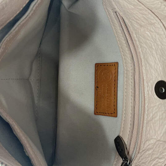 Womens Pink Leather Detachable Strap Inner Pocket Bag Charm Shoulder Bag image number 4