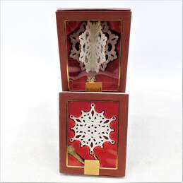 Lenox 2008 Frosted Fantasy & Annual Snow Fantasies Snowflake Christmas Ornaments