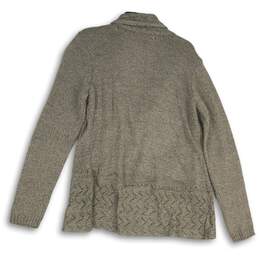 NWT Womens Gray Long Sleeve Shawl Collar Open Front Cardigan Sweater Size M alternative image
