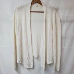 Eileen Fisher Linen White Cardigan Open Front Sweater Women's XS