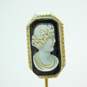 VNTG 14K Yellow Gold Carved Cameo Stick Pin 2.2g image number 4