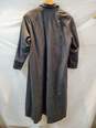 Reversible Gray/Tan Full Button Down Long Trench Coat Jacket image number 4