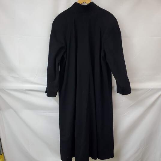 Vintage Jonathan Michael Black Wool Long Overcoat Women's XL image number 2