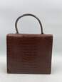 Authentic Escada Brown Croc-Effect Top Handle Bag image number 2