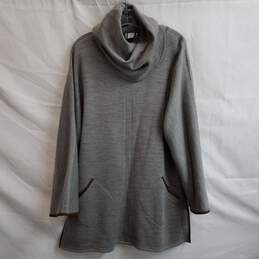 Gray funnel turtleneck pullover sweater women's L