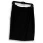 Womens Black Flat Front Back Zip Stretch Straight & Pencil Skirt Size 6 image number 1