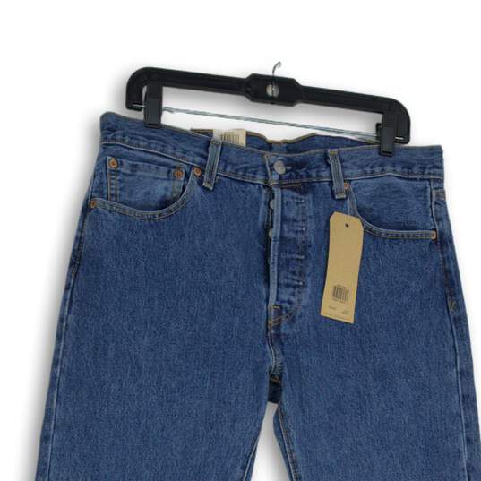 NWT Levi Strauss & Co. Mens 501 Blue Button-Fly Straight Leg Jeans Size 33X32 image number 3