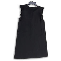 Womens Black Tie Neck Ruffle Sleeveless Pullover Sheath Dress Size Small alternative image