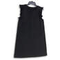 Womens Black Tie Neck Ruffle Sleeveless Pullover Sheath Dress Size Small image number 2