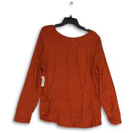 NWT Old Navy Luxe Womens Orange Long Sleeve Pullover Tunic Top Size XXL alternative image