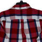 Mens Multicolor Plaid Pocket Collared Long Sleeve Button-Up Shirt Size S image number 4