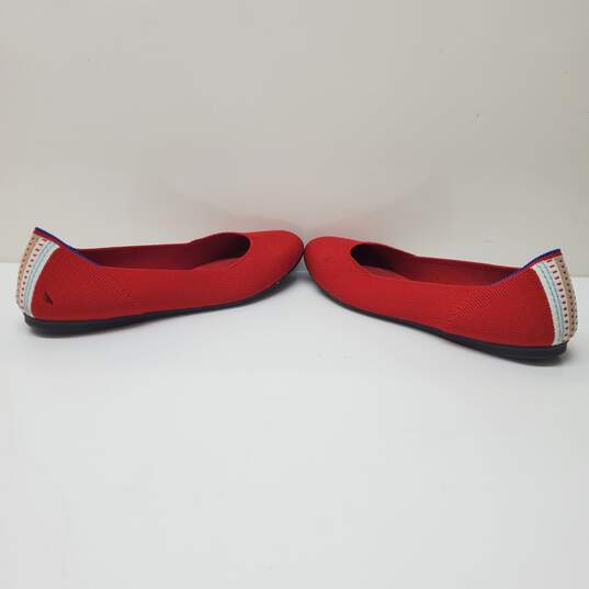 Rothy's Square Toe Ballet Flats in Chilly Red Women's 7.5 image number 4