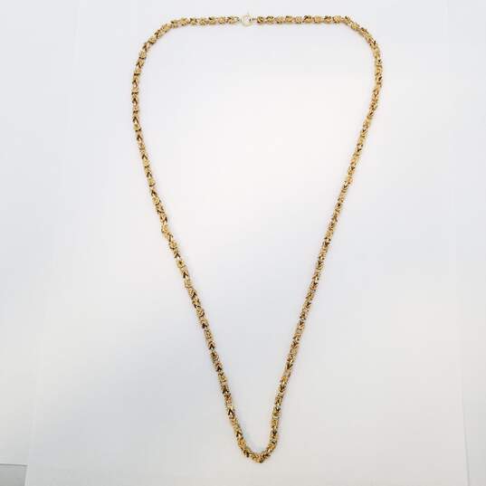10K & 14K 4mm Byzantine Chain Necklace 33.7g image number 4