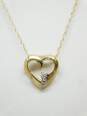 10K Yellow Gold Diamond Accent Heart Pendant Necklace 1.0g image number 1