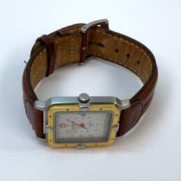 Designer Wenger Swiss Army Brown Leather Strap Rectangle Quartz Wristwatch alternative image