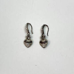 Designer Juicy Couture Silver-Tone Rhinestone Heart Dangle Drop Earrings alternative image