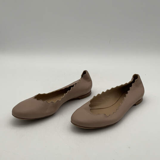 Womens Chloe Lauren Pink Leather Round Toe Slip-On Ballet Flats Size 37 image number 4