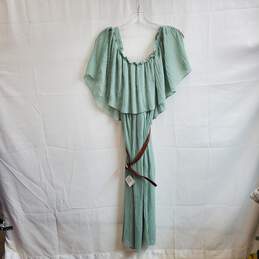 Zara Mint Green Pleated Belted Dress WM Size XL NWT