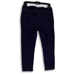 Womens Blue Dark Wash Elastic Waist Pull-On Skinny Leg Jegging Jeans Size 8 alternative image