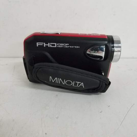 UNTESTED Minolta MN50HD 1080p Full HD 20MP Digital Camcorder Red In box image number 5