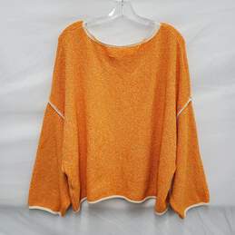 We The Free People WM's Bardot Fleece Oversize Cotton Blend Orange Sweater Size L alternative image