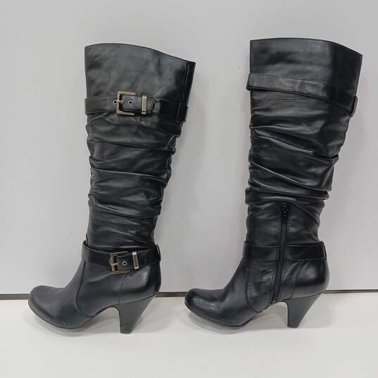 Jessica Simpson JS-Capry Women's Black Leather Boots Size 8 w/Box image number 4