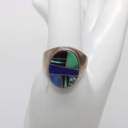 Touch of Santa Fe Sterling Silver Multi-Stone Ring Size 9.5 - 10.0g alternative image