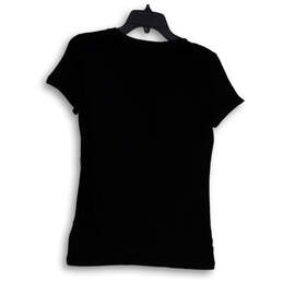 Womens Black Graphic Round Neck Short Sleeve Pullover T-Shirt Size XS alternative image