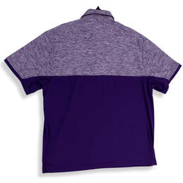 Mens Purple Space Dye Short Sleeve Spread Collar Polo Shirt Size X-Large alternative image