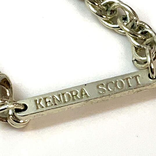 Designer Kendra Scott Gold-Tone Mother Of Pearl Stone Pendant Necklace image number 5