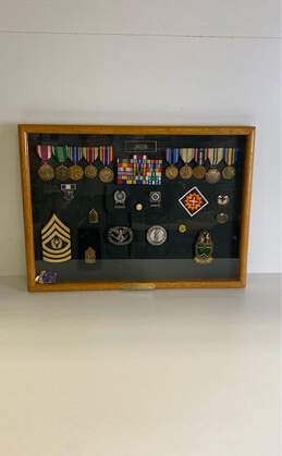 CSM Robert A. Jacob Military Insignia and Decorations 1965-1991 Framed Shadowbox
