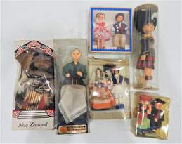 Vintage Lot Assorted International Souvenir Dolls Cloth Body Plastic Sleepy Eyes alternative image