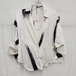 NWT LANE JT WM's Ivory Silk Thea Shirt Blouse. Size SM