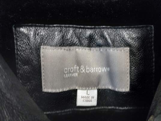Croft & Barrow Men's Black Leather Coat Size L image number 5